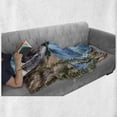 thumbnail image 5 of Scenic Summer Soft Flannel Fleece Blanket, Moraine Lake Panorama in Banff National Park Canada Wild Nature, Cozy Plush for Indoor and Outdoor Use, 60" x 80", Deep Sky Blue Multicolor, by Ambesonne, 5 of 5