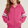thumbnail image 4 of HAOTAGS Kids Hooded Sweatshirt (5-14) Winter Fleece-lined Zipper Warm Jacket Hot Pink Size 9, 4 of 7