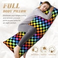 thumbnail image 4 of Naloa Rainbow Chequerboard Super Soft 20x60 Body Pillow Case,Long Side Hidden Zipper（PILLOWS ARE NOT INCLUDED）, 4 of 6