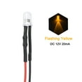 thumbnail image 2 of 15Pcs DC 12V 5mm Pre Wired LED Flashing Yellow Light Round Top Clear Lens, Light Emitting Diodes with Edge, 2 of 4