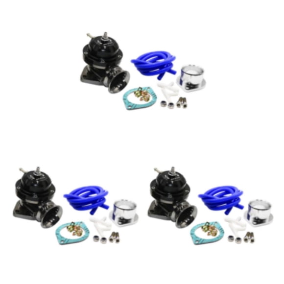 Transemion Universal Type-RS Tur-bos Blow Off Valve Kit Turbos Blow Off 25psi BOV Blow Off Valve Blow Dump Black 3Set
