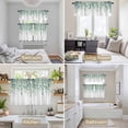 thumbnail image 6 of Teal Eucalyptus Leaves Kitchen Curtains Sets for Windows 36 Inch Length, Spring Floral Summer Botanical Rod Pocket Window Treatments Tier Curtains and Valances Set for Bedroom/Bathroom, 6 of 8