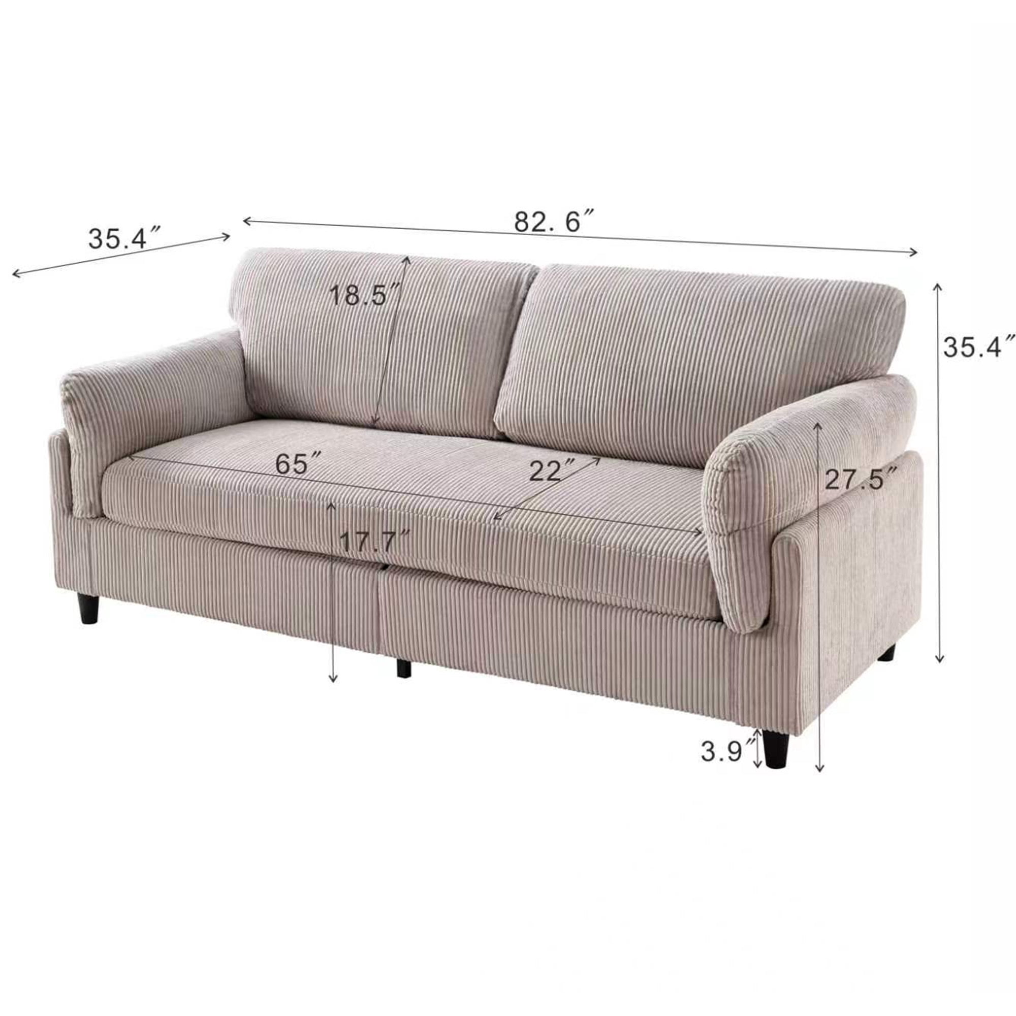Lunale 82" Oversized Loveseat Sofa, Modern 2-Seater Cloud Couch for Living Room, Camel Corduroy