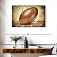 thumbnail image 3 of Elephant Stock Vintage Football Wall Art - Horizontal Multi Panel Canvas - Living Room Wall Decor - Sports Multi Panel - Beige And Orange Decor - 38" x 24", 3 of 8