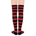 thumbnail image 3 of Zando Black Thigh High Socks for Women Extra Long Knee High Socks Crazy Striped Tights for Halloween Costumes Cosplay Black and Red, 3 of 6