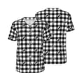 thumbnail image 2 of Easygdp Anchor Black Tartan Plaid Men's Muscle T-Shirt Men's Baseball Short Sleeves, for Gym Workout Athletic with Button - Medium, 2 of 9