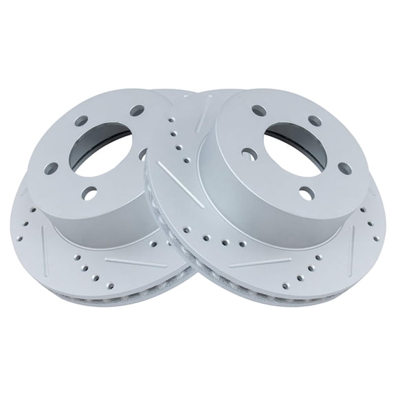 TRQ Front Performance Brake Rotors Set Premium G-Coated Fits Select 1999-2001 Jeep Cherokee 1997-2006 Wrangler