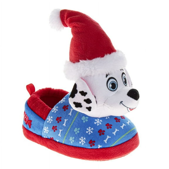 Paw Patrol Chase And Marshall Christmas Slippers Cozy Plush Santa House Shoes Size Toddler, Little Kid, Blue Red, Size: 5-6