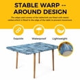 thumbnail image 4 of Blue Abstract Table Cloths for 6 Foot Rectangle Tables, Vintage Geometric Gradient Oil Painting Simple Patio Waterproof Elastic Fitted Tablecloths, Washable Rectangular Table Cover for Camping, 4 of 8