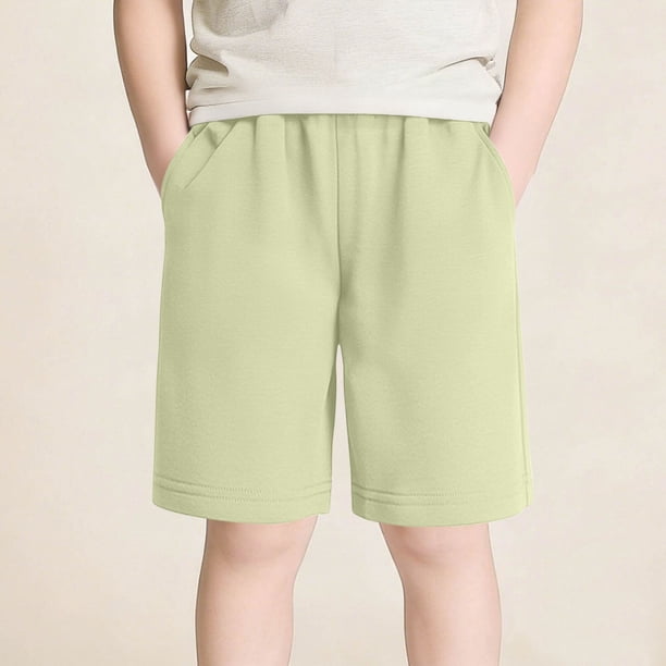 Pantalones cortos holgados para niños y niñas, deportivos, de cinco cuartos, de color liso, medianos y grandes, para la escuela, de algodón.