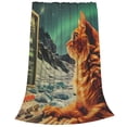 thumbnail image 2 of Fuzoiu Space Adventurer Cat Print Ultra-Soft Micro Fleece Blanket,All Seasons Flannel Throw, Lightweight Blanket for Bed, Sofa, Couch, Movie Night, Camping, and Travel-60"x50", 2 of 7