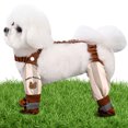 thumbnail image 2 of Dirty-proof Dog Suspender Boots with Harness for Small To Medium Dogs (Brown), 2 of 12
