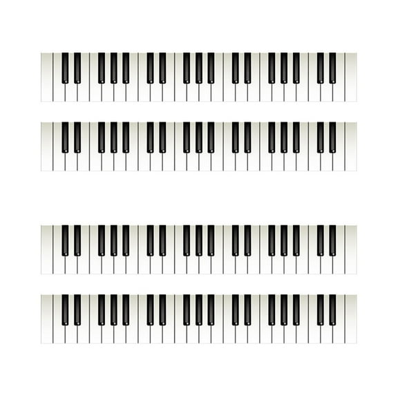 2 Pieces Piano Stair Riser Stickers Room Decor Stairway