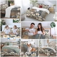 thumbnail image 6 of Vintages Flowers Twin Size Comforter Set, White Floral Plants Petals Blue Brown Mottled Bedding for All Seasons, 4 Pcs Bed Set, 1 Quiltcover (68"x86") ,1Sheet(67"x116"), 2Pillowcases (30"x20"), 6 of 9