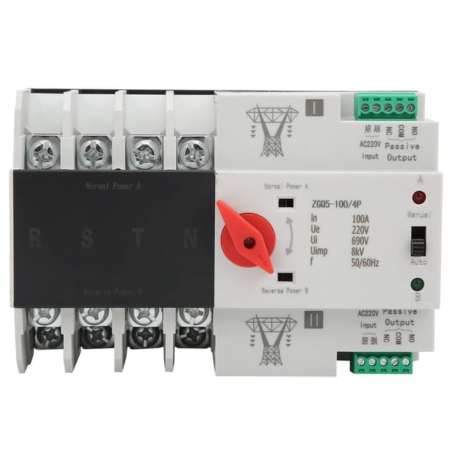 Dual Power Automatic Transfer Switch, High Sensitive Response Circuit Breaker Changeover 220V (ZGQ5-100/4P)