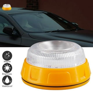 ASPL 2pcs LED Warning Flash Beacon Lights, 60 LED Amber Warning Safety  Flashing Strobe Lights with Magnetic and 16 ft Straight Cord for Vehicle  Truck