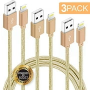 Chargers 3Pack Phone Charging Cords 3FT 6FT 10FT Nylon Braided Data Cable Charger Compatible iPhone X/8/8 Plus/7/7 Plus/ 6/6S Plus / 5/5S/SE Mini/Air/Pro Cases