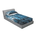 thumbnail image 3 of Ambesonne Forest Fitted Sheet & Pillow Sham Set, Autumn Woodland, Full, Blue Black, 3 of 3