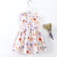 thumbnail image 2 of Zanarzt Girls Dresses Summer Dress Toddler Baby Girls Sleeveless Floral Flower Beach Princess Dress Clothes White,5-6 Years, 2 of 3