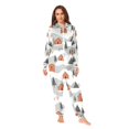 thumbnail image 2 of FORMRS Onesies Pajama for Adults Unisex Hoodie Winter Jumpsuit One Piece Sleepwear, Sizes S-2XL, Orange Cartoon Houses, 2 of 7