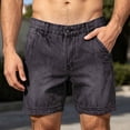thumbnail image 2 of Men's Jorts Baggy Jean Shorts Mid Waist Vintage Washed Summer Denim Shorts 5 inch Black, 2 of 9