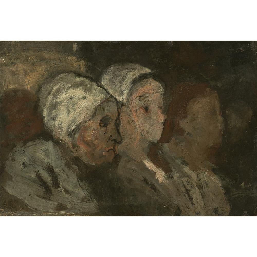 Honoré Daumier 18x14 Black Modern Framed Museum Art Print Titled - In Church (1855-1857)