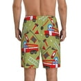 thumbnail image 3 of Easygdp Cartoon Fire Truck Men's Short Pajama Pants, Sleep Shorts, Household Pants, Casual Pants with Pockets - X-Large, 3 of 9