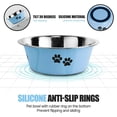 thumbnail image 2 of 2 Pcs Stainless Steel Dog Bowls, Nonslip Rubber Bottom Insulated Dog Bowls for Medium Small Breed Dogs, Blue, 2 of 12