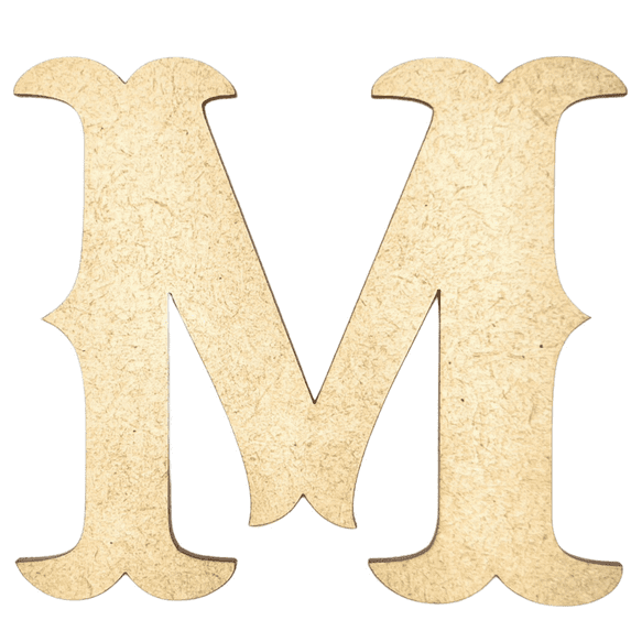 Krafty Supply 20" Tall MDF Letter M |1/8" Thick | Western Railroad | Wooden Letters | Craft Alphabet