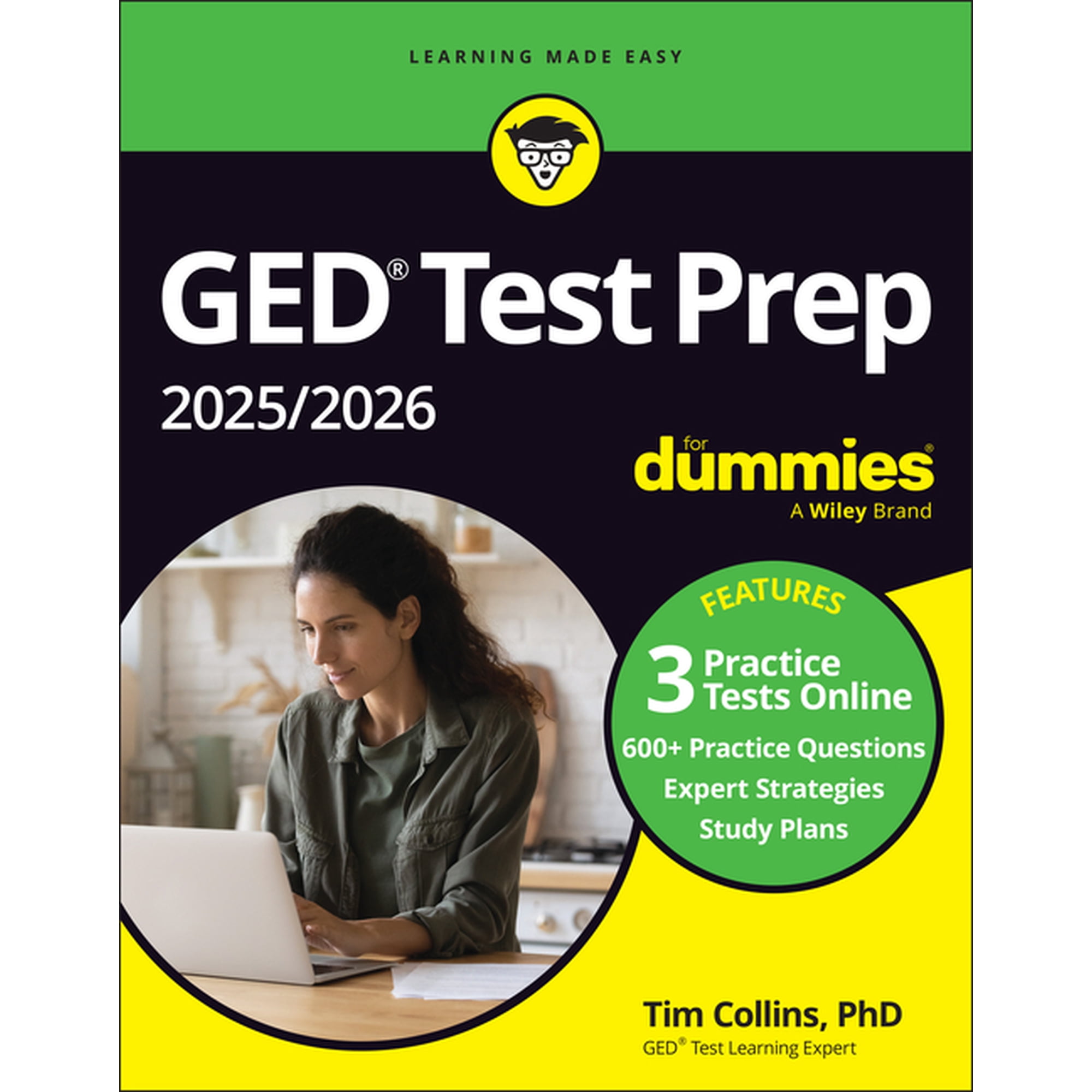 GED Test Prep 2025/2026 for Dummies: Book + 3 Practice Tests Online, (Paperback)