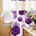 thumbnail image 2 of No Hook Shower Curtain with Built-in Rings - Purple White Gold Geometric Washable Waterproof Fabric Bathroom Curtains for Hotel,Rentals, 72 X 72 Inch Long , Modern Abstract Hexagon Pattern, 2 of 9