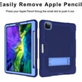 thumbnail image 4 of iPad Pro 11 inch 2nd Generation 2020 Case with PET Screen Protector, Kids Case For iPad Pro 11 2020 + Pencil Holder, Heavy Duty Rugged Dropproof Shockproof Case Kickstand Protective Cover, Navy+Blue, 4 of 7