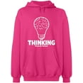 thumbnail image 2 of OXI Hoodie Sweatshirt - Thinking Please Be Patient, Basic Casual Hoodie for Men's and Women Fleece Hoodie Long Sleeve - Heliconia Large, 2 of 3