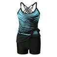 thumbnail image 6 of Womens swimsuits ,Women Plus Size Print Tankini Swimjupmsuit Swimsuit Beachwear Padded Swimwear Blue S(S), 6 of 8
