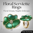thumbnail image 3 of Anillos de servilleta con forma de flor: elegantes y antioxidantes porta servilletas para servilletas de papel y manteles para mesa de comedor verde, verde, 3 of 5