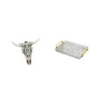 thumbnail image 6 of CarpNettore Wall Sculpture Resin Cow Head Wall Decor Kitchen Serving Tray Rectangle Serving Platter Storage Tray with Raised Edges Comfortable Handle Unique, 6 of 8