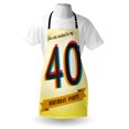 thumbnail image 3 of 40th Birthday Apron Vintage Style Graphic Banner Party Invitation Theme Optical Striped Design, Unisex Kitchen Bib Apron with Adjustable Neck for Cooking Baking Gardening, Multicolor, by Ambesonne, 3 of 3