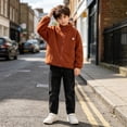 thumbnail image 6 of Boys Girls Sherpa Fleece Jacket Full-Zip Fuzzy Fleece Sweatshirt Kid Toddler Windproof Coat Soft Winter Jacket Thick Raincoat, 6 of 7