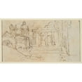 thumbnail image 2 of Giovanni Battista Passeri 14x10 Black Ornate Wood Framed Double Matted Museum Art Print Titled: Complex of Buildings (Mid-17th&nbsp;Century), 2 of 5