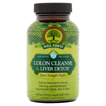 Well Roots Colon Cleanse & Liver Detox Liquid Softgels, 60 (Best Liquid Colon Cleanse)