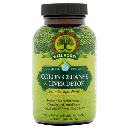 Well Roots Colon Cleanse & Liver Detox Liquid Softgels, 60 (Best Essential Oils For Liver Detox)