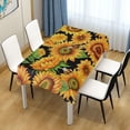 thumbnail image 7 of Sunflower Flowers Rectangle Tablecloth, Dust Proof Anti Wrinkle Wipeable Table Cloth Tabletop for of Dinner Kitchen Wedding Holiday Party 60"x108" Home Decor, 7 of 7
