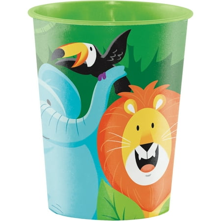 Party Central Club Pack of 12 Green and Orange Jungle Themed Keepsake Cups 4.5"