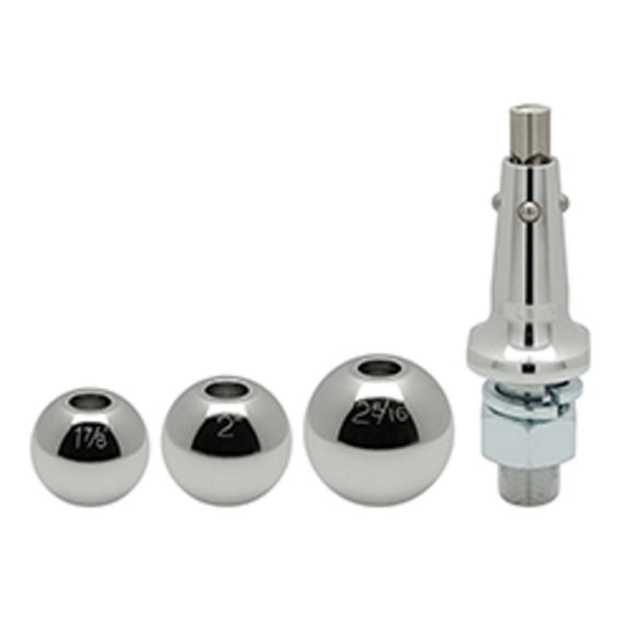 Draw-Tite Interchangeable Trailer Hitch Ball | 8,000lbs. Capacity | 1 in. Shank | w/ 1-7/8In & 2 in. & 2-5/16 in. | Chrome