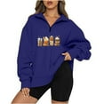 thumbnail image 2 of Mode Chandails à Capuchon pour Femmes 2023 Décontracté Imprimé Halloween Col Rabattu Manches Longues Blouse Ample Chandail Tops 50 % de Réduction Liquidation Costumes Halloween/noël, 2 of 4