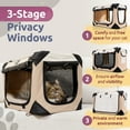 thumbnail image 4 of PetLuv Pull-Along Rolling Cat & Dog Carrier & Travel Crate on Wheels, Detachable, Soft Sided, Locking Zippers, Plush Bed, Privacy Windows, 4 of 10