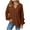 Brown, variant on idosla Womens Oversized Long Sleeve Shirt Casual Waffle Knit Tunic Tops Lace Patchwork Pullover Sweatshirt (Pink, XL)