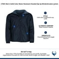 thumbnail image 4 of CTM  Solid Color Water Resistant Hooded Zip Up Winderbreaker Jacket (Men), 4 of 4