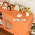 thumbnail image 5 of Homfa Coffee Bar Cabinet with 3 Drawers & Glass Door, Modern Buffet Sideboard Bar Table for Dining Room, Orange, 5 of 7