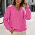 thumbnail image 6 of yillto Womens Fall Sweaters Knit Long Sleeve Warm Tops V Neck Pullover Sweater Solid Color Winter Clothes, 6 of 7